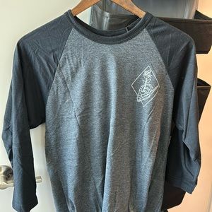 American Apparel Baseball Tee Skull Rose Medium